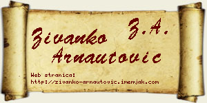 Živanko Arnautović vizit kartica
